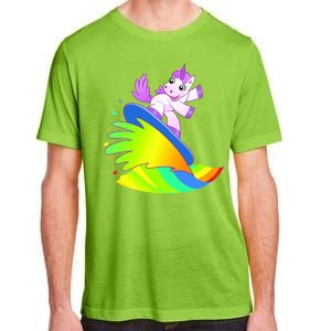 Unicorn Surfing On the Rainbow Adult ChromaSoft Performance T-Shirt