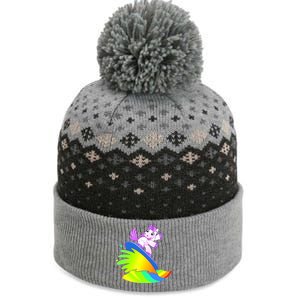 Unicorn Surfing On the Rainbow The Baniff Cuffed Pom Beanie