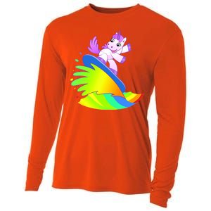 Unicorn Surfing On the Rainbow Cooling Performance Long Sleeve Crew