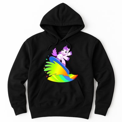 Unicorn Surfing On the Rainbow Hoodie
