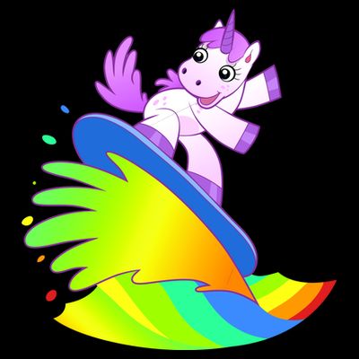 Unicorn Surfing On the Rainbow T-Shirt