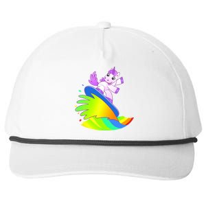 Unicorn Surfing On the Rainbow Snapback Five-Panel Rope Hat