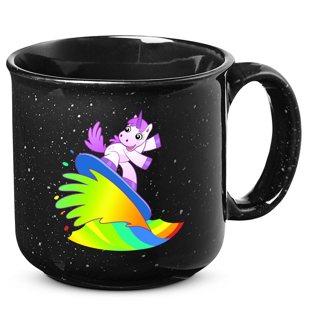 Unicorn Surfing On the Rainbow 15oz Campfire Ceramic Mug