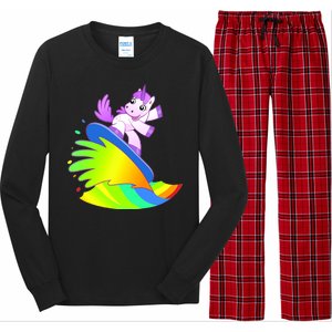 Unicorn Surfing On the Rainbow Long Sleeve Pajama Set