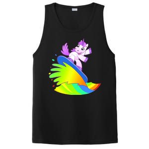 Unicorn Surfing On the Rainbow PosiCharge Competitor Tank