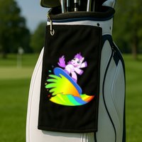 Unicorn Surfing On the Rainbow Golf Towel