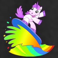 Unicorn Surfing On the Rainbow Golf Towel