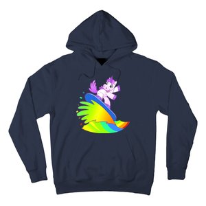 Unicorn Surfing On the Rainbow Hoodie