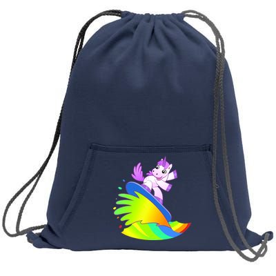 Unicorn Surfing On the Rainbow Sweatshirt Cinch Pack Bag