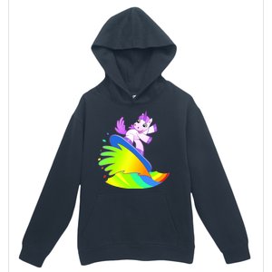 Unicorn Surfing On the Rainbow Urban Pullover Hoodie