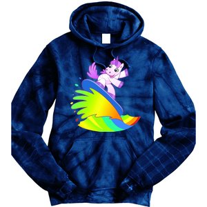 Unicorn Surfing On the Rainbow Tie Dye Hoodie