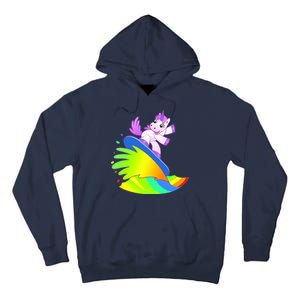 Unicorn Surfing On the Rainbow Tall Hoodie