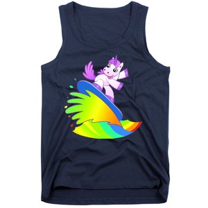 Unicorn Surfing On the Rainbow Tank Top