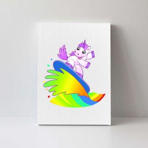 Unicorn Surfing On the Rainbow Canvas