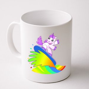 Unicorn Surfing On the Rainbow Coffee Mug