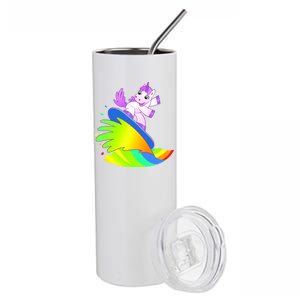 Unicorn Surfing On the Rainbow Stainless Steel Tumbler