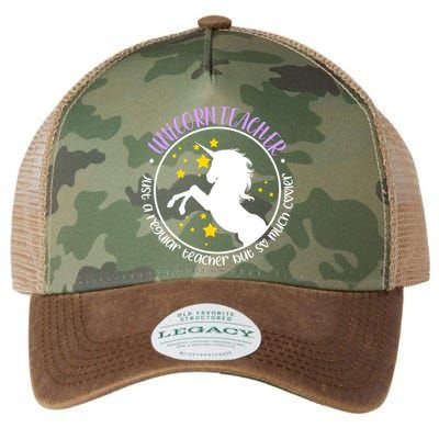 Unicorn Teacher Just A Regular Teacher But So Much Cooler Legacy Tie Dye Trucker Hat