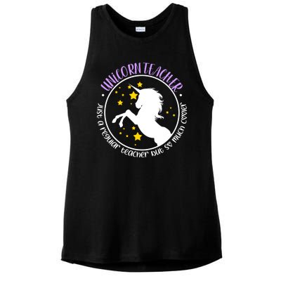 Unicorn Teacher Just A Regular Teacher But So Much Cooler Ladies PosiCharge Tri-Blend Wicking Tank