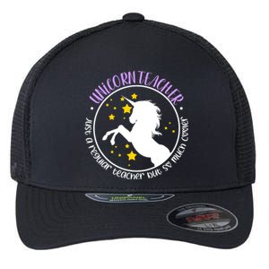 Unicorn Teacher Just A Regular Teacher But So Much Cooler Flexfit Unipanel Trucker Cap