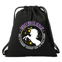 Unicorn Teacher Just A Regular Teacher But So Much Cooler Drawstring Bag