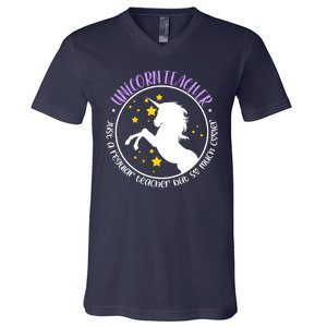 Unicorn Teacher Just A Regular Teacher But So Much Cooler V-Neck T-Shirt