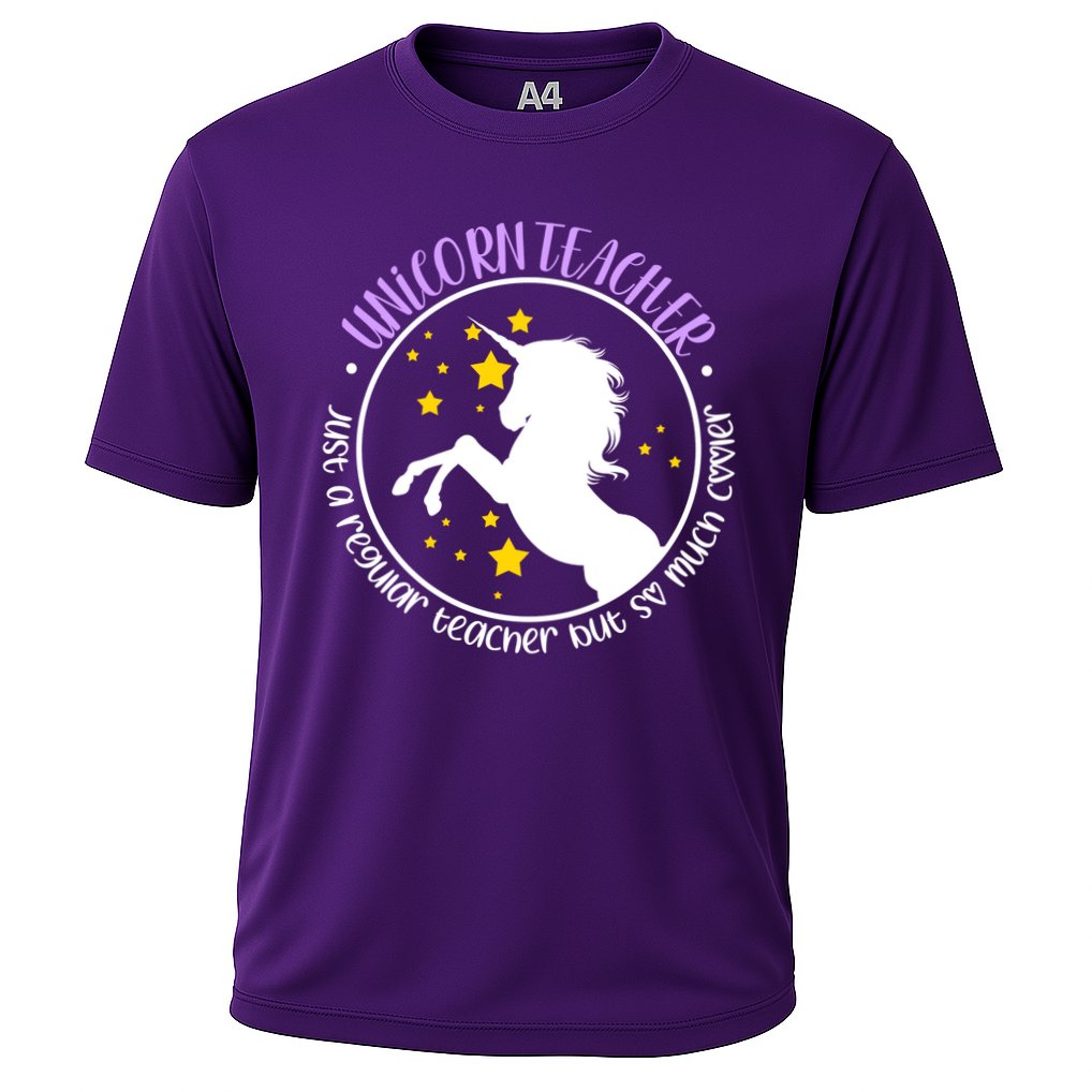 Unicorn Teacher Just A Regular Teacher But So Much Cooler Performance Shirt