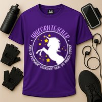 Unicorn Teacher Just A Regular Teacher But So Much Cooler Performance Shirt