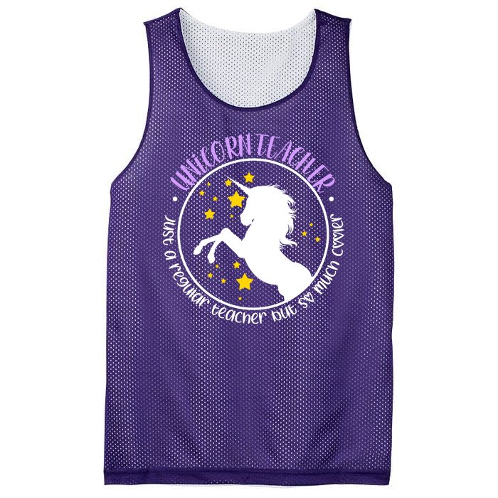 Unicorn Teacher Just A Regular Teacher But So Much Cooler Mesh Reversible Basketball Jersey Tank