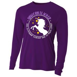 Unicorn Teacher Just A Regular Teacher But So Much Cooler Cooling Performance Long Sleeve Crew