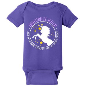 Unicorn Teacher Just A Regular Teacher But So Much Cooler Baby Bodysuit