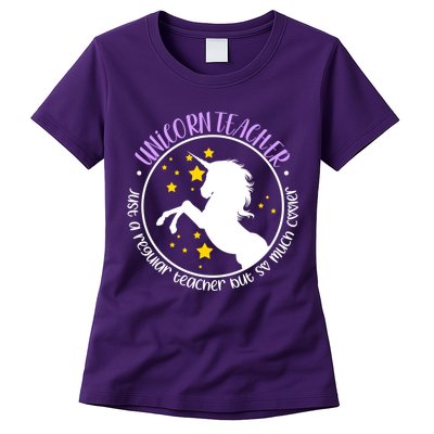 Unicorn Teacher Just A Regular Teacher But So Much Cooler Womens T-Shirt
