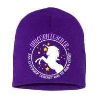 Unicorn Teacher Just A Regular Teacher But So Much Cooler Short Acrylic Beanie