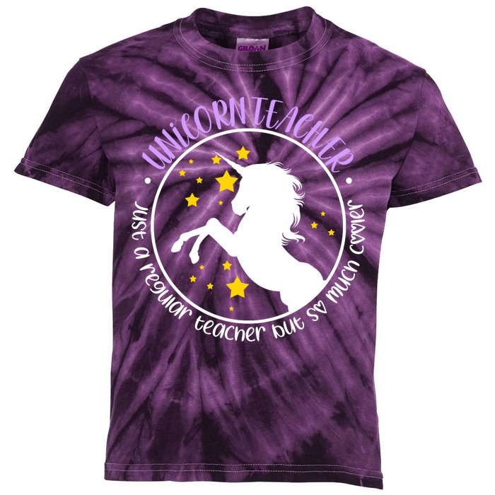 Unicorn Teacher Just A Regular Teacher But So Much Cooler Kids Tie-Dye T-Shirt