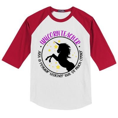 Unicorn Teacher Just A Regular Teacher But So Much Cooler Kids Colorblock Raglan Jersey