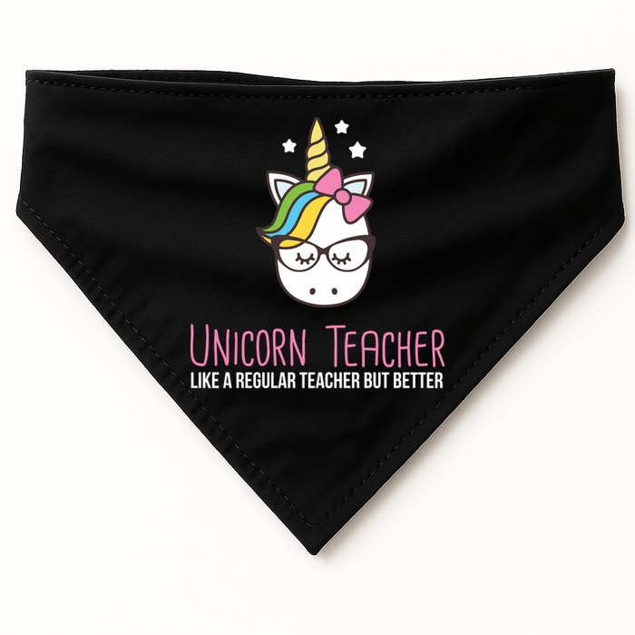 Unicorn Teacher Like A Regular Teacher But Better USA-Made Doggie Bandana