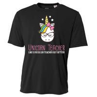 Unicorn Teacher Like A Regular Teacher But Better Cooling Performance Crew T-Shirt