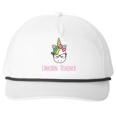 Unicorn Teacher Like A Regular Teacher But Better Snapback Five-Panel Rope Hat