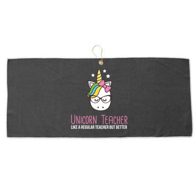 Unicorn Teacher Like A Regular Teacher But Better Large Microfiber Waffle Golf Towel