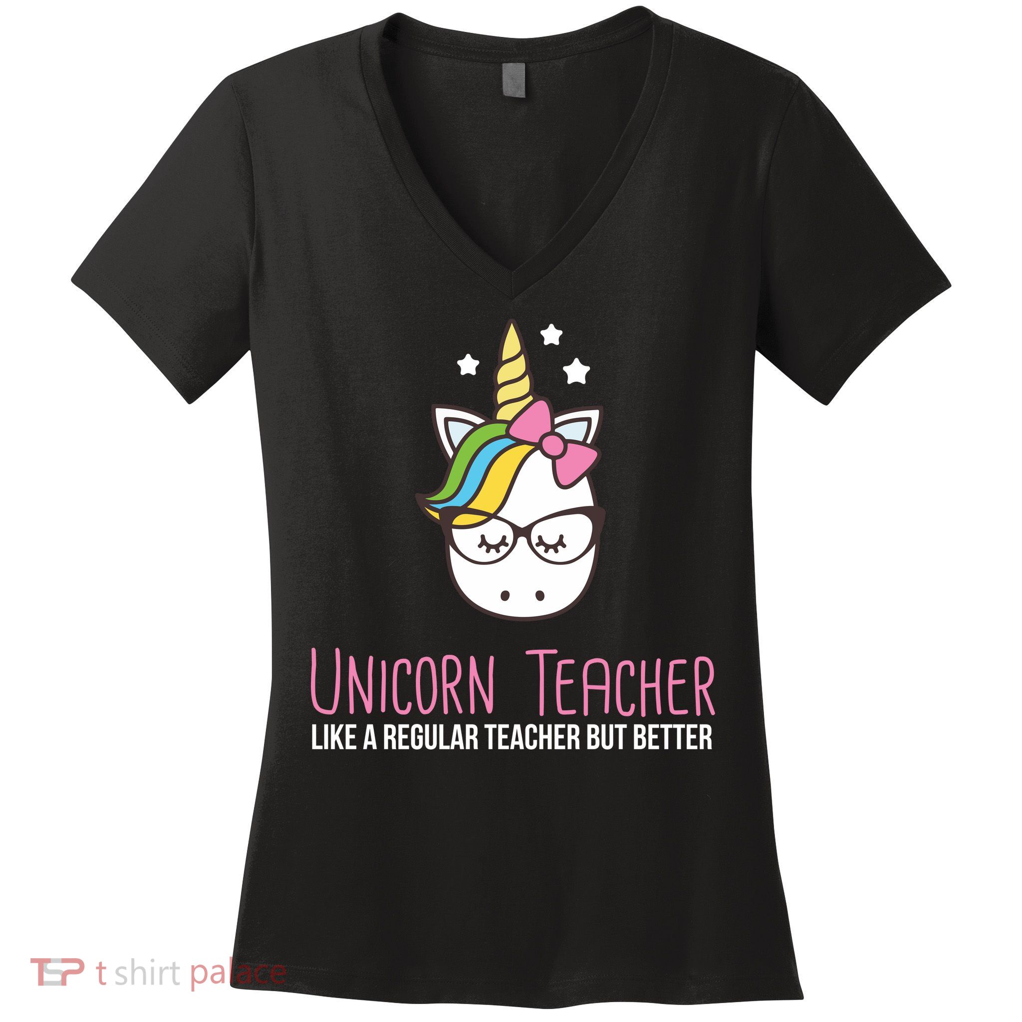 Unicorn Teacher Like A Regular Teacher But Better Women's V-Neck T-Shirt