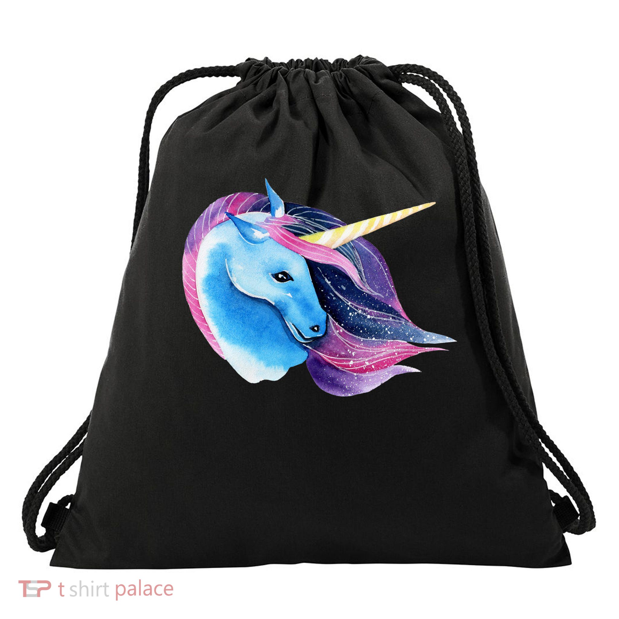 Unicorn Watercolor Drawstring Bag