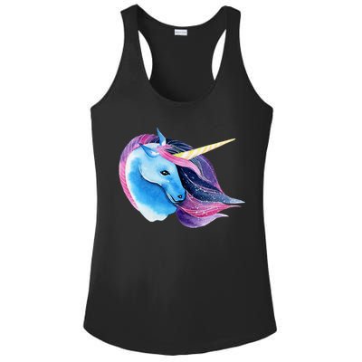 Unicorn Watercolor Ladies PosiCharge Competitor Racerback Tank