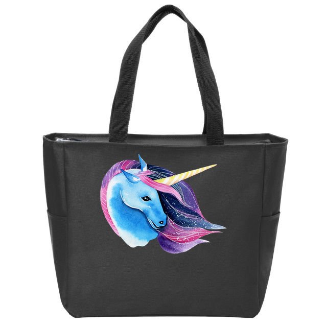 Unicorn Watercolor Zip Tote Bag