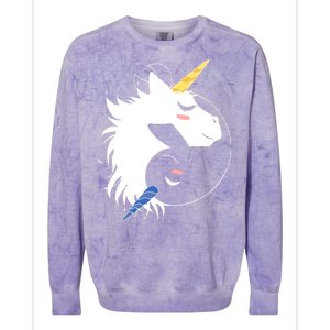 Unicorn Ying Yang Colorblast Crewneck Sweatshirt