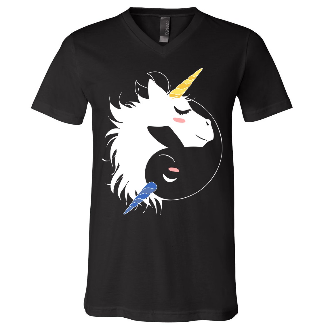 Unicorn Ying Yang V-Neck T-Shirt