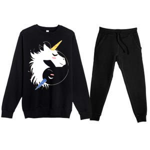 Unicorn Ying Yang Premium Crewneck Sweatsuit Set