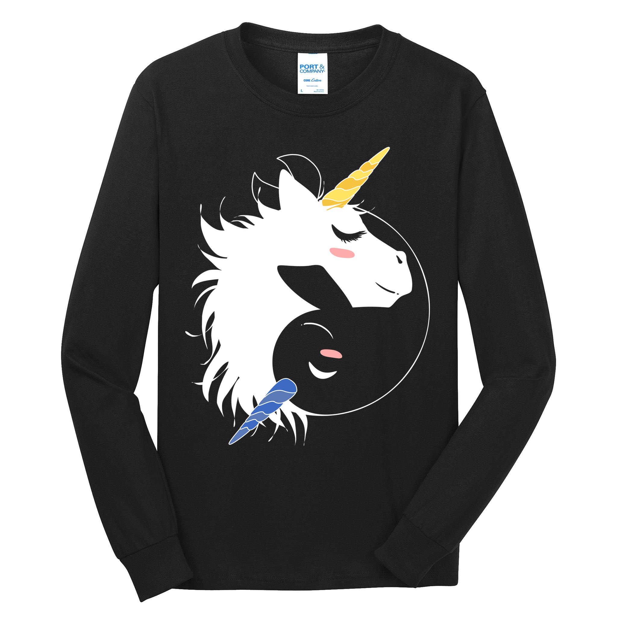 Unicorn Ying Yang Tall Long Sleeve T-Shirt