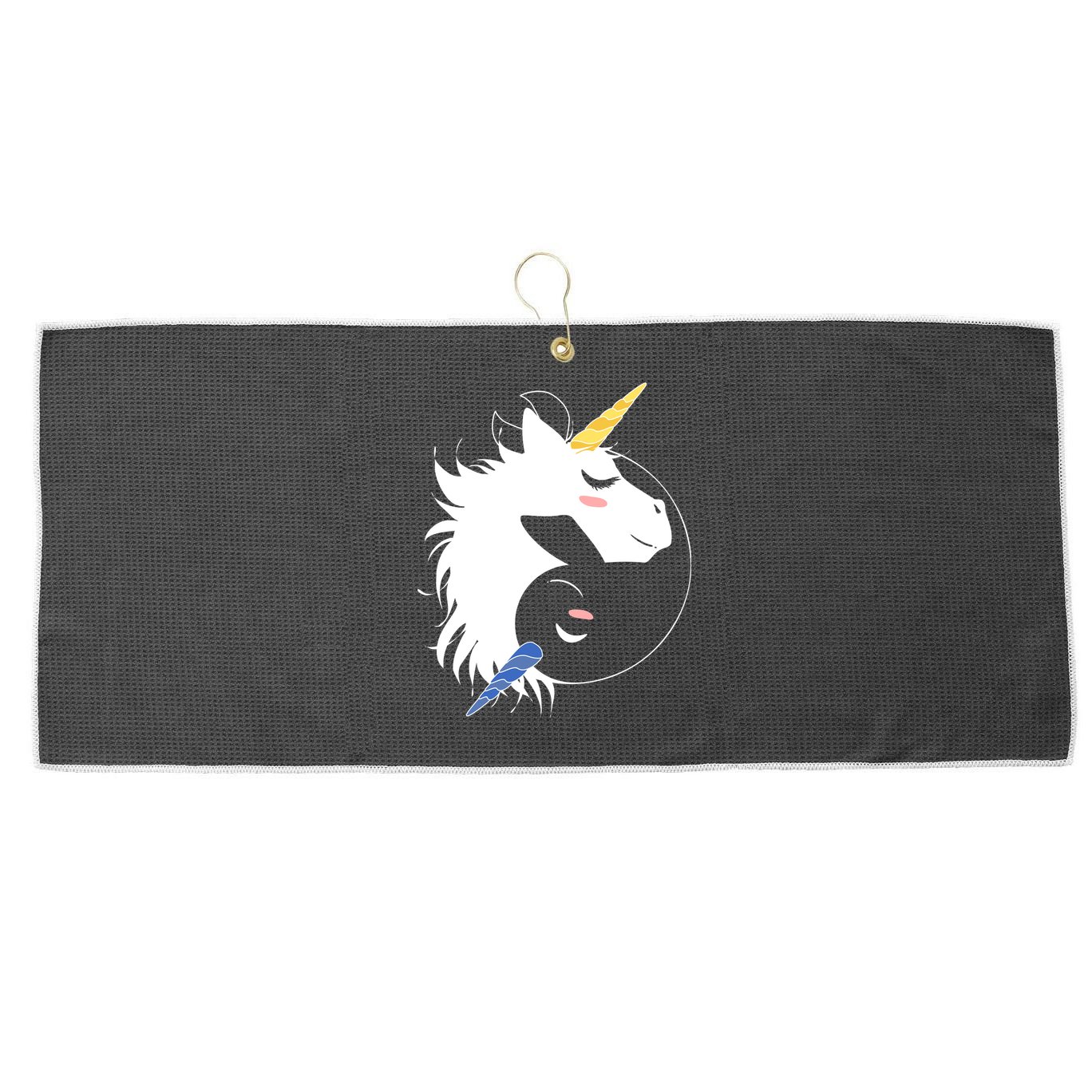 Unicorn Ying Yang Large Microfiber Waffle Golf Towel