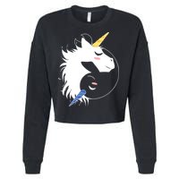 Unicorn Ying Yang Cropped Pullover Crew