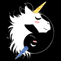 Unicorn Ying Yang Cropped Pullover Crew