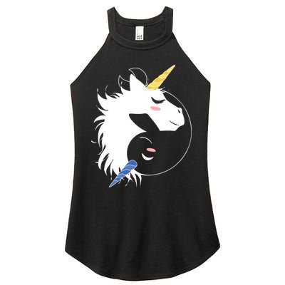 Unicorn Ying Yang Women's Perfect Tri Rocker Tank